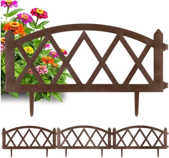 Bordure de jardin marron 57 × 25 cm, lot de 4 pièces