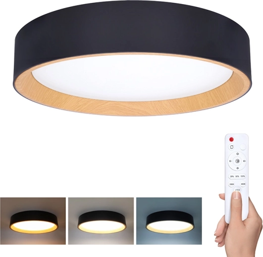 Luminaire LED plafonnier et mural Solight Larios Black avec télécommande