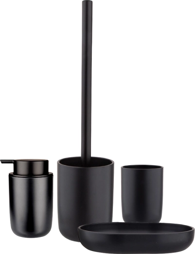 Ensemble de 4 accessoires de salle de bain en noir mat