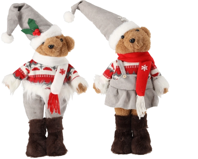 Ours en peluche de Noël 50 cm – décoration garçon ou fille