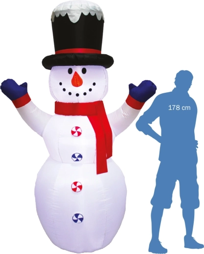 Bonhomme de neige gonflable lumineux 245 cm avec éclairage LED