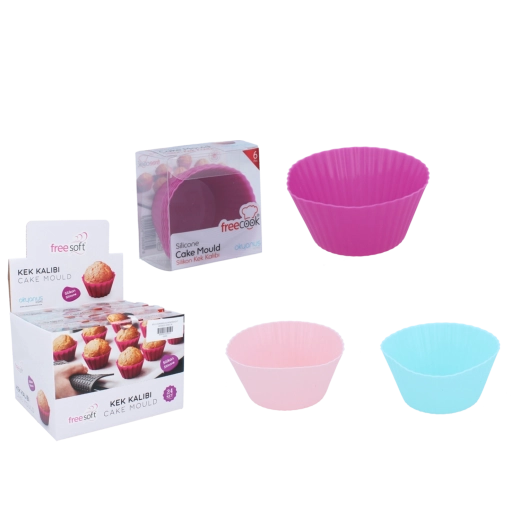 Moules à muffins en silicone, lot de 6