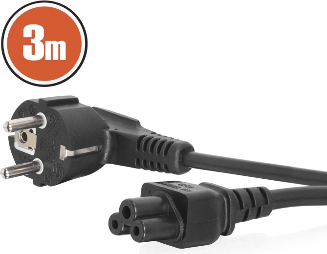 Câble d’alimentation secteur pour ordinateur portable IEC C5, 3 m