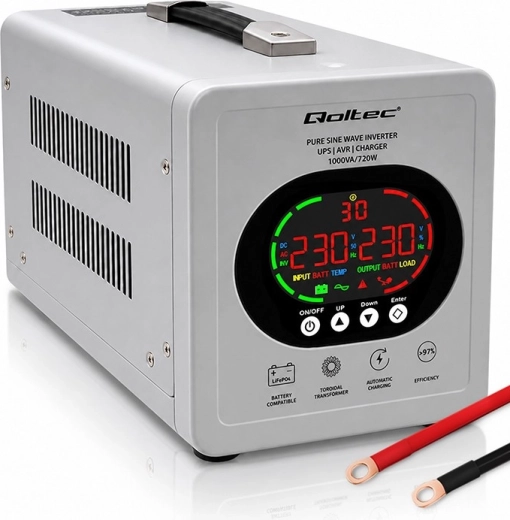 Alimentation de secours Qoltec UPS à onde sinusoïdale pure 1000 VA / 720 W