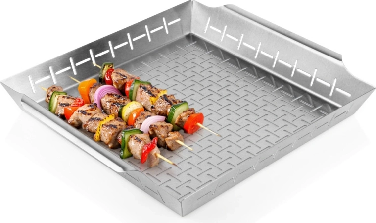 Panier de gril perforé en acier inoxydable Vilde 39,5 × 35 × 6 cm