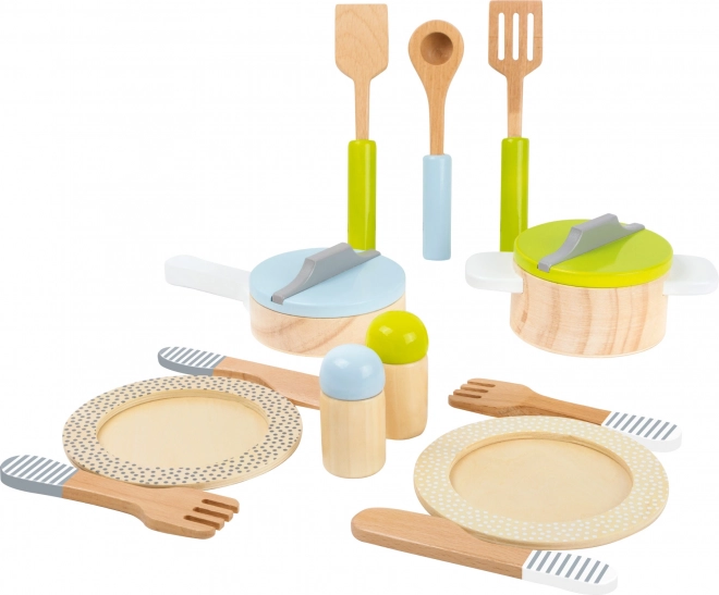 Ensemble de cuisine en bois pour enfants SMALL FOOT, 15 pièces