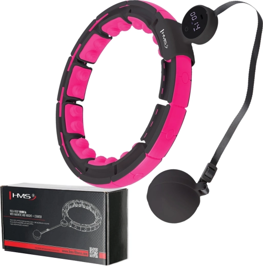 Hula hoop de massage avec poids, aimants et compteur – noir