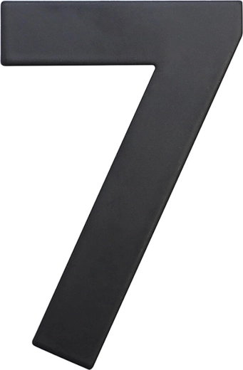 Numéro de maison 7, 75 mm, inox, noir mat