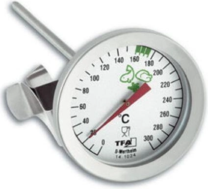 Thermomètre à sonde en acier inoxydable jusqu’à 300 °C avec clip