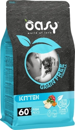 Oasy Grain Free Kitten Fish 7,5 kg – croquettes sans céréales pour chatons