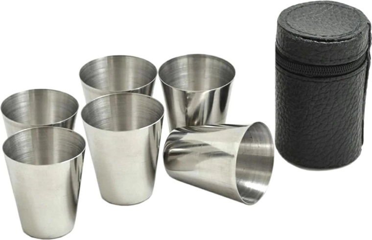 Gobelets de voyage en acier inoxydable 6 pcs