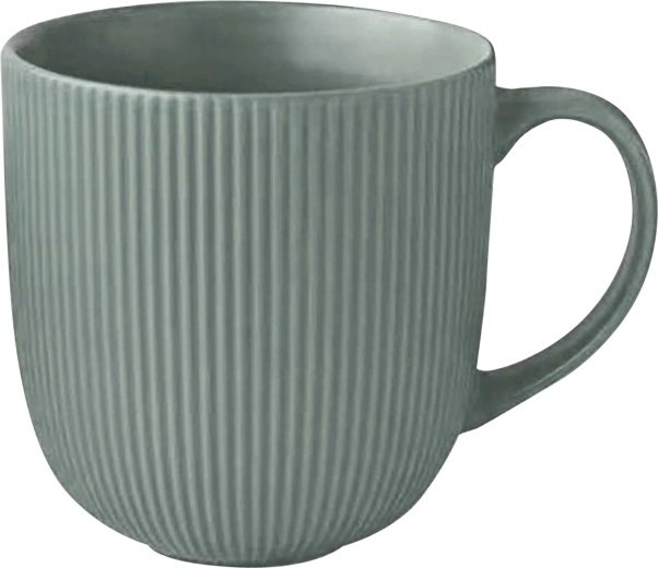 Mug en céramique KITCHISIMO 510 ml nervuré vert-gris