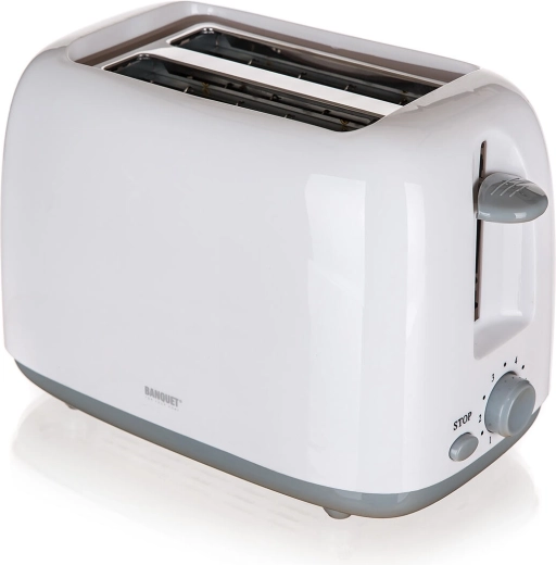 Grille-pain pour 2 toasts, 750 W, blanc-gris