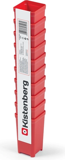 Ensemble de 10 boîtes en plastique pour outils TAGER BOX, rouges, 5 × 5 × 9,7 cm