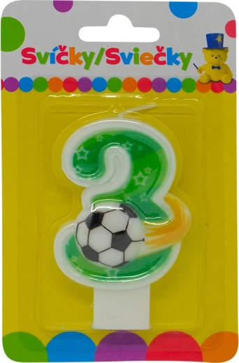 Bougie d’anniversaire chiffre 3 avec ballon