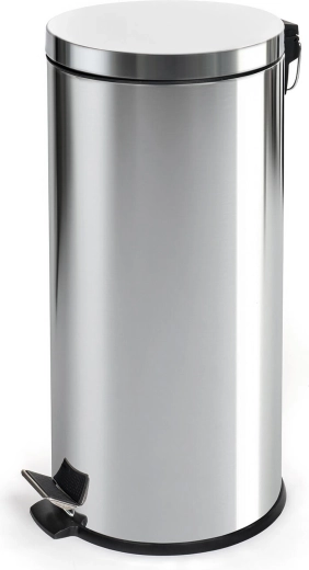 poubelle à pédale en acier inoxydable 30 l avec seau intérieur en plastique