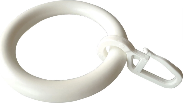 Anneaux de rideau avec crochet, blancs (10 pcs)