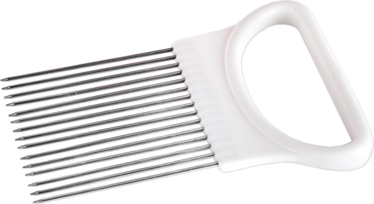 Porte-oignon pour tranchage avec pointes en acier inoxydable