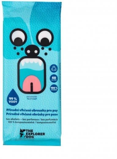 Explorer Dog lingettes humides biodégradables pour chiens 40 pcs