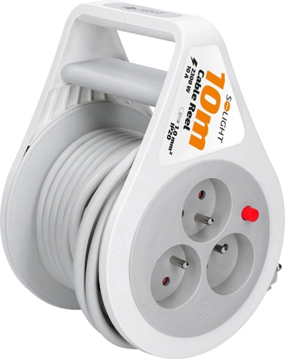 Câble prolongateur Solight sur enrouleur 10 m avec 3 prises