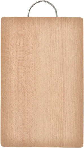 Planche en bois à découper et à servir avec poignée métallique 30 × 19 cm