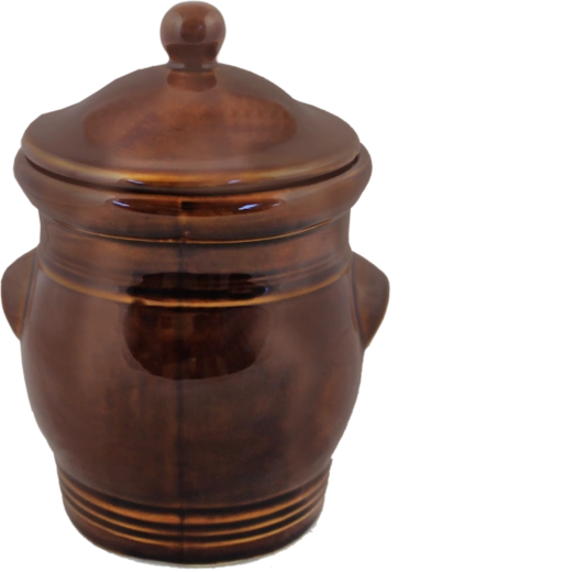 Marmite en céramique avec couvercle 3 l marron