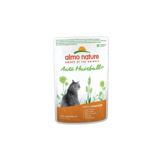 Almo Nature Anti-Hairball sachet pour chats au poulet 70 g