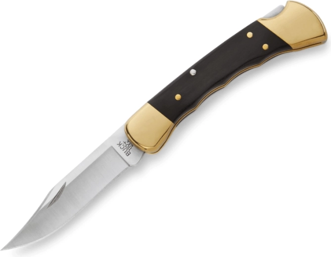 Buck 110 Folding Hunter Finger Grooved couteau de chasse pliant à doigtures avec étui