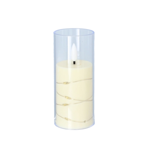 Bougie LED laiteuse dans un cylindre transparent 5,3 × 12,5 cm