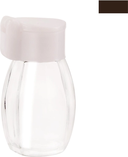 Salière/poivrière ronde en verre et plastique (UH), 1 pc, mix