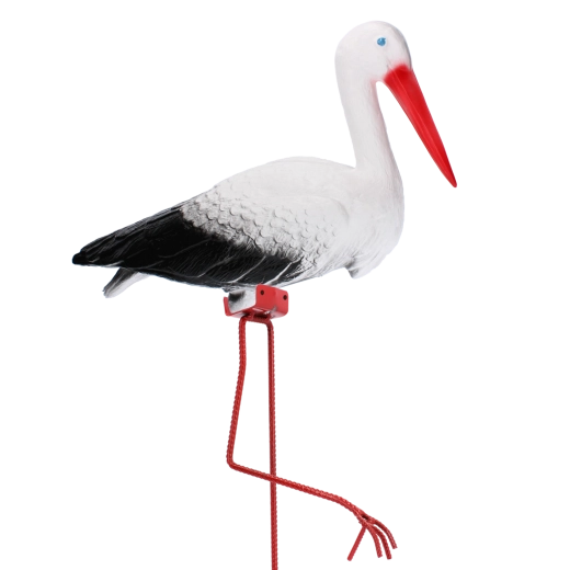 Grand cigogne en plastique sur fil – décoration de jardin