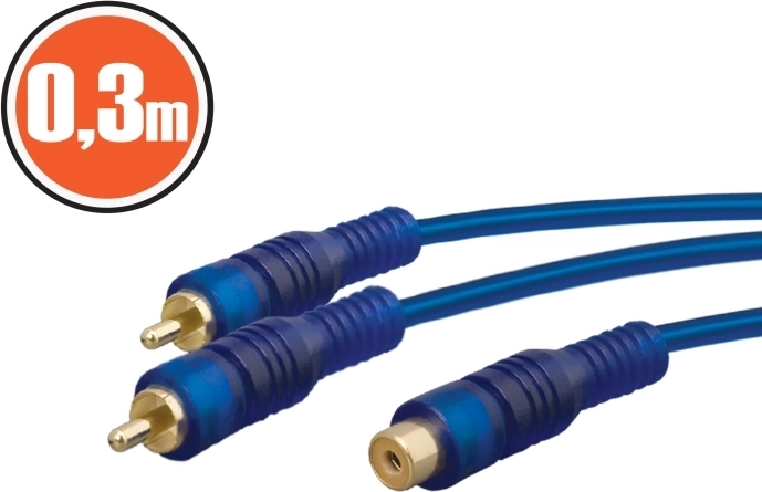 Câble répartiteur RCA de 0,3 m bleu