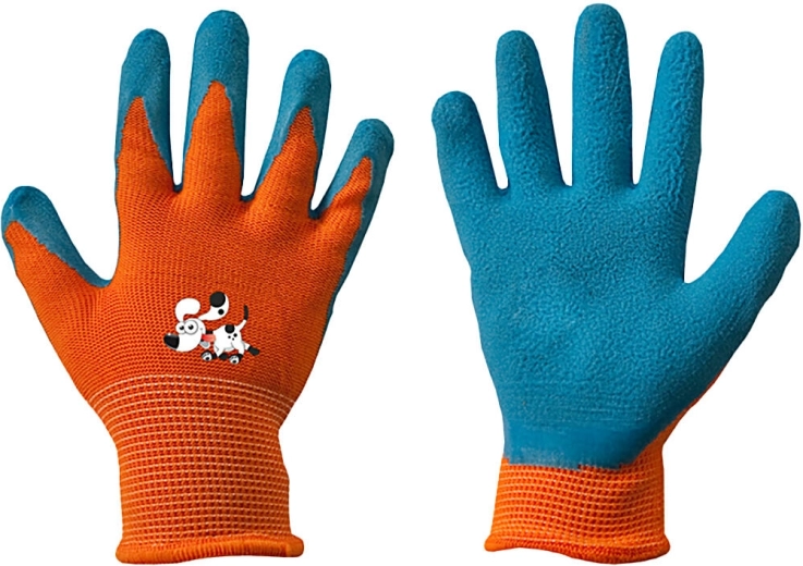 Gants de travail ORANGE en latex, taille 5
