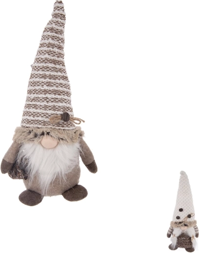 Lutin en polyester avec éclairage LED, marron 36 cm (2 variantes)