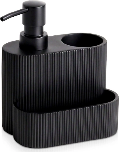 Distributeur de liquide vaisselle avec support pour éponge, noir 250 ml - 1 pièce