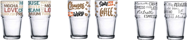 Verre avec décor Coffee 350 ml, verre