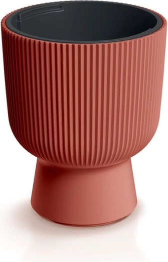 Cache-pot Milly avec insert 30 cm – couleur cuivrée, design rainuré moderne