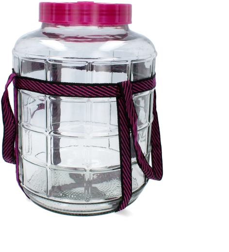 Dame-jeanne en verre multifonction 15 L à large goulot avec sangle