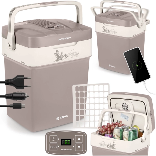 Glacière électrique portable BERDSEN Icemax 29 l avec mode ECO – gris foncé