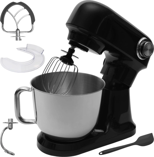 Robot de cuisine planétaire Bauerkraft avec bol en acier inoxydable 5 l, 1500 W, noir