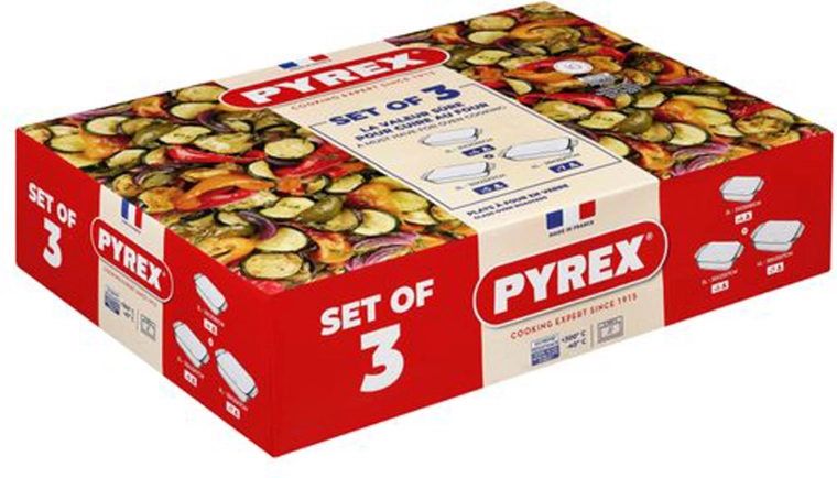 Ensemble de plats en verre PYREX 2 l, 3 l et 4 l
