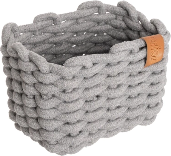 Panier de rangement en coton Skandi gris 19,5 × 14 × 14 cm