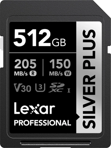 Carte mémoire Lexar Professional Silver Plus SDXC 512 Go