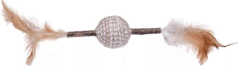 Quapas! jouet pour chat – canne avec plumes et balle en sisal