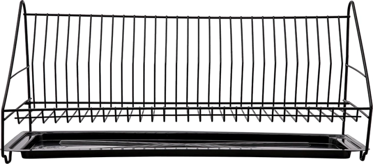 Égouttoir à vaisselle 60 cm avec bac d’égouttage noir