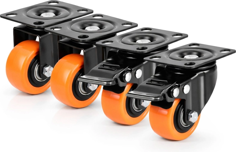 Roulettes pivotantes de transport RENEW FORCE – set de 4 pièces avec frein (2+2)