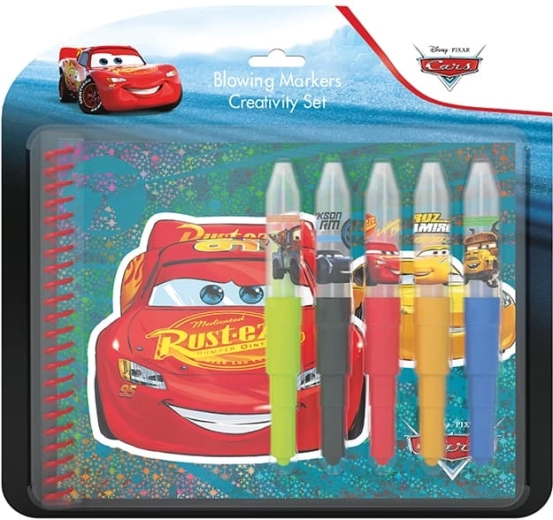 Set de feutres souffleurs et carnet Cars