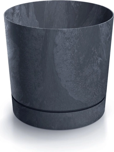 Cache-pot Tubo P effet béton 19,9 cm anthracite