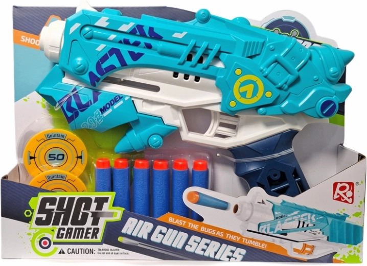 Pistolet en mousse avec fléchettes et cibles
