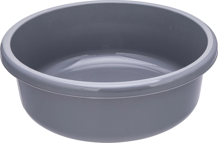 Bassine ronde en plastique 20 l grise 46 cm